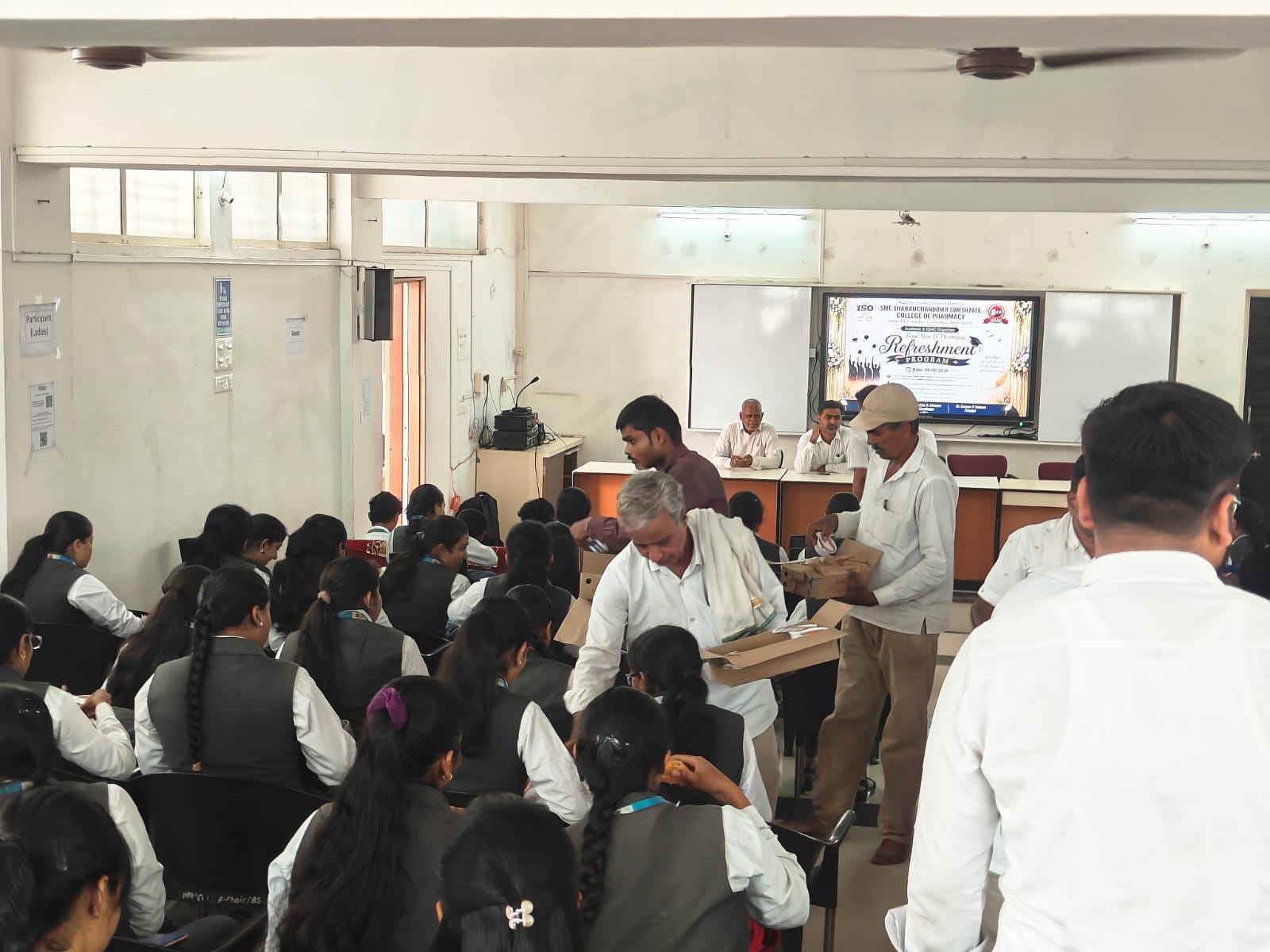 The Final Year B. Pharmacy Farewell Program was successfully organized on 06 June 2026 at the Conference Hall of Smt. Sharadchandrika Suresh Patil College of Pharmacy, Chopda. The event was conducted 